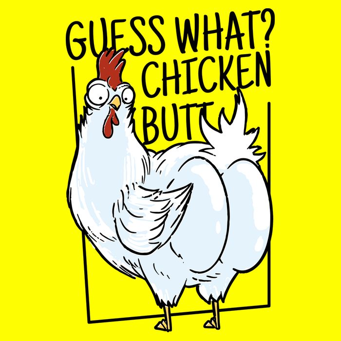 Guess What Chicken Butt Funny Women's V-Neck T-Shirt