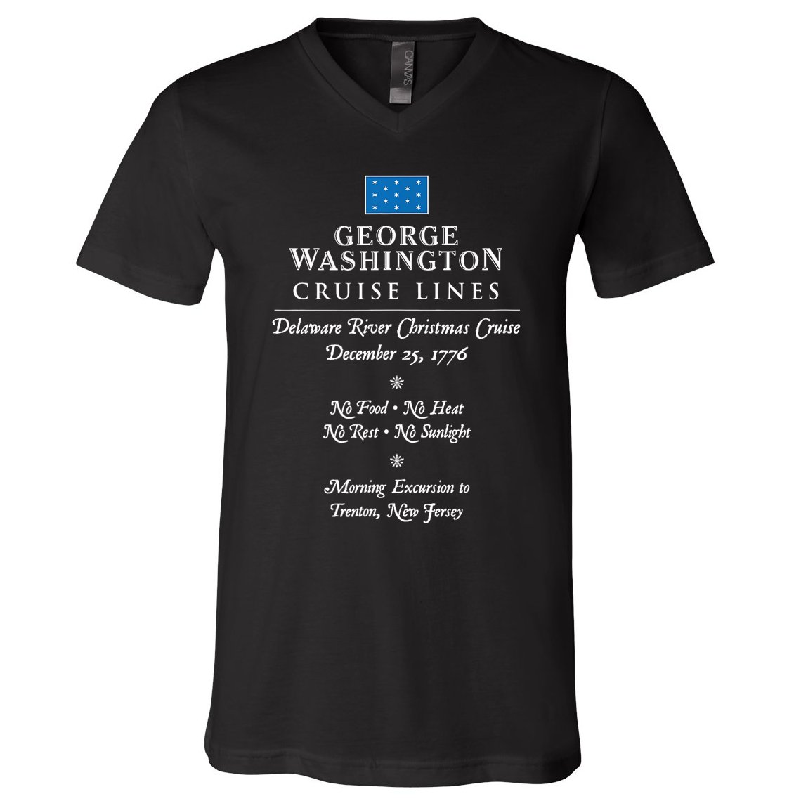 George Washington Crossing Delaware River 1776 V-Neck T-Shirt