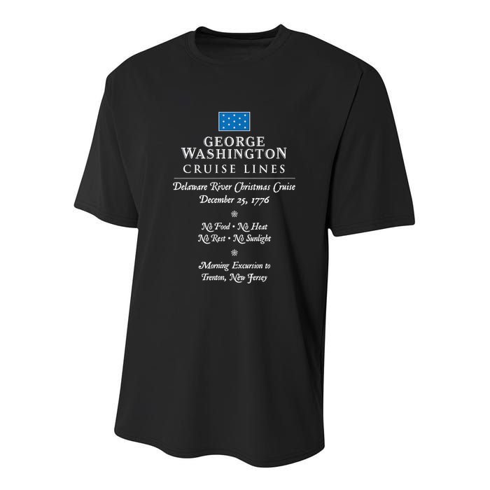 George Washington Crossing Delaware River 1776 Youth Performance Sprint T-Shirt