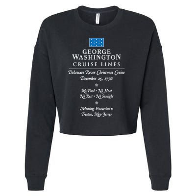 George Washington Crossing Delaware River 1776 Cropped Pullover Crew