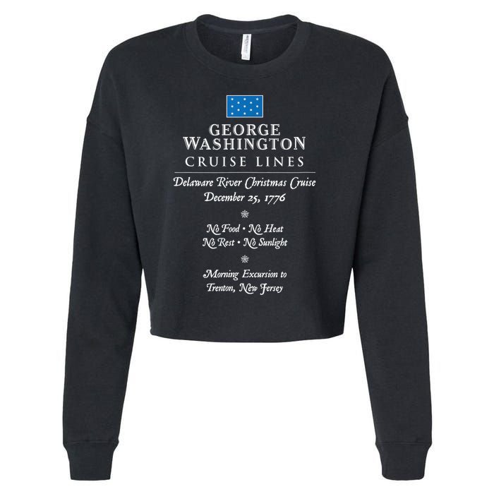 George Washington Crossing Delaware River 1776 Cropped Pullover Crew