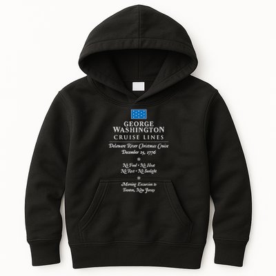George Washington Crossing Delaware River 1776 Kids Hoodie