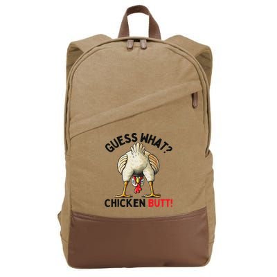 Guess What Chicken Butt Chicken Cotton Canvas Backpack