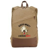 Guess What Chicken Butt Chicken Cotton Canvas Backpack