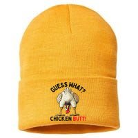 Guess What Chicken Butt Chicken Sustainable Knit Beanie