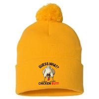 Guess What Chicken Butt Chicken Pom Pom 12in Knit Beanie