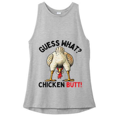 Guess What Chicken Butt Chicken Ladies PosiCharge Tri-Blend Wicking Tank