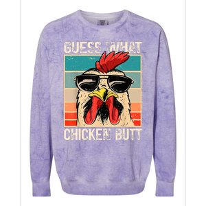 Guess What Chicken Butt | Funny Chicken Meme Colorblast Crewneck Sweatshirt