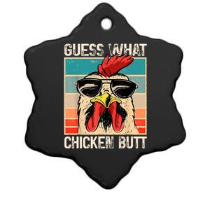 Guess What Chicken Butt | Funny Chicken Meme Ceramic Star Ornament