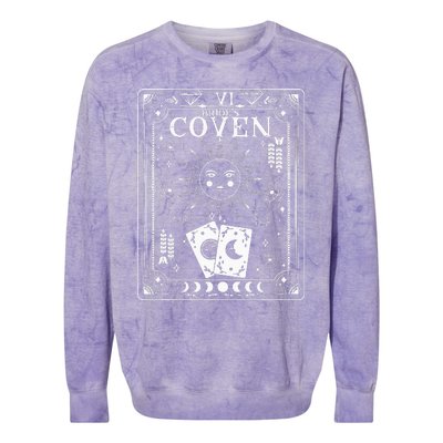 Gothic Witchy Coven Tarot Celestial Bachelorette Matching Colorblast Crewneck Sweatshirt