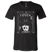 Gothic Witchy Coven Tarot Celestial Bachelorette Matching V-Neck T-Shirt