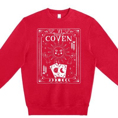 Gothic Witchy Coven Tarot Celestial Bachelorette Matching Premium Crewneck Sweatshirt