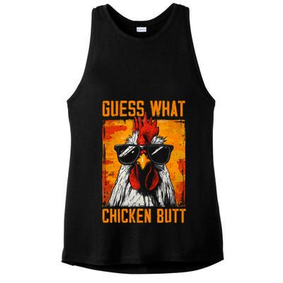 Guess What Chicken Butt Funny Saying Rooster Ladies PosiCharge Tri-Blend Wicking Tank