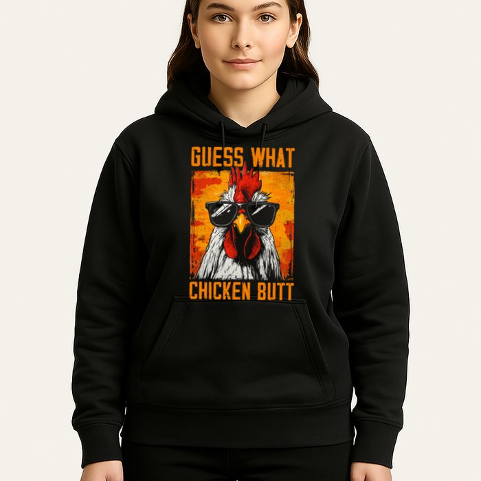 Guess What Chicken Butt Funny Saying Rooster Hoodie