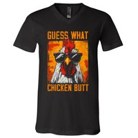 Guess What Chicken Butt Funny Saying Rooster V-Neck T-Shirt