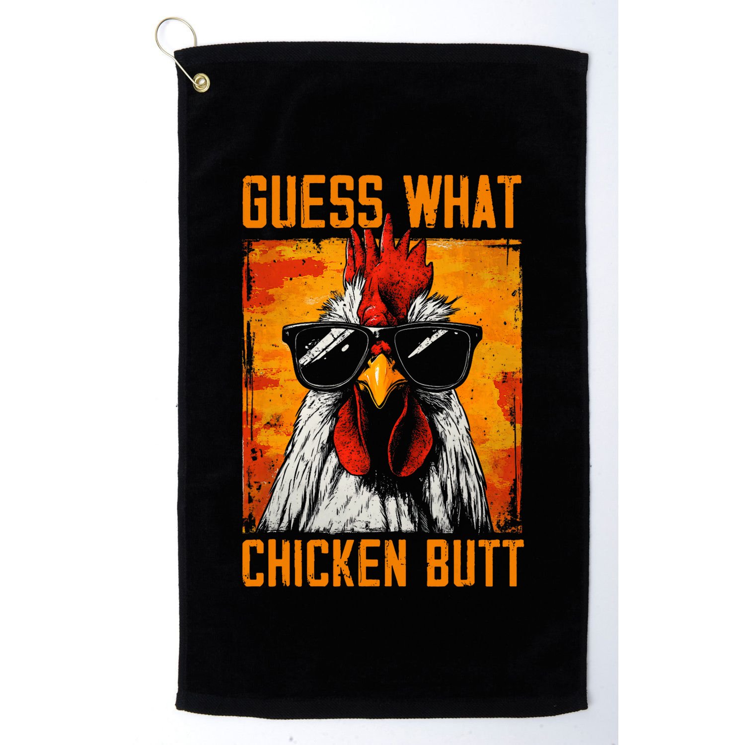 Guess What Chicken Butt Funny Saying Rooster Golf Towel