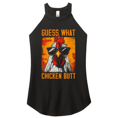 Guess What Chicken Butt Funny Saying Rooster Women's Perfect Tri Rocker Tank