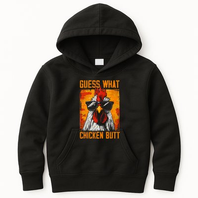 Guess What Chicken Butt Funny Saying Rooster Kids Hoodie