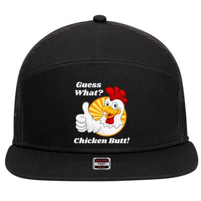 Guess What Chicken Butt Hilarious 7 Panel Mesh Trucker Snapback Hat