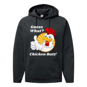 Guess What Chicken Butt Hilarious Performance Fleece Hoodie