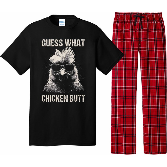 Guess What Chicken Butt Funny Chicken Pajama Set