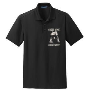 Guess What Chicken Butt Funny Chicken Dry Zone Grid Polo