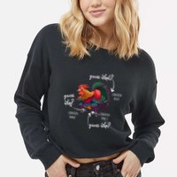 Guess What Chicken Butt Guess Why Chicke Thigh Guess Who Poo Gift Cropped Pullover Crew