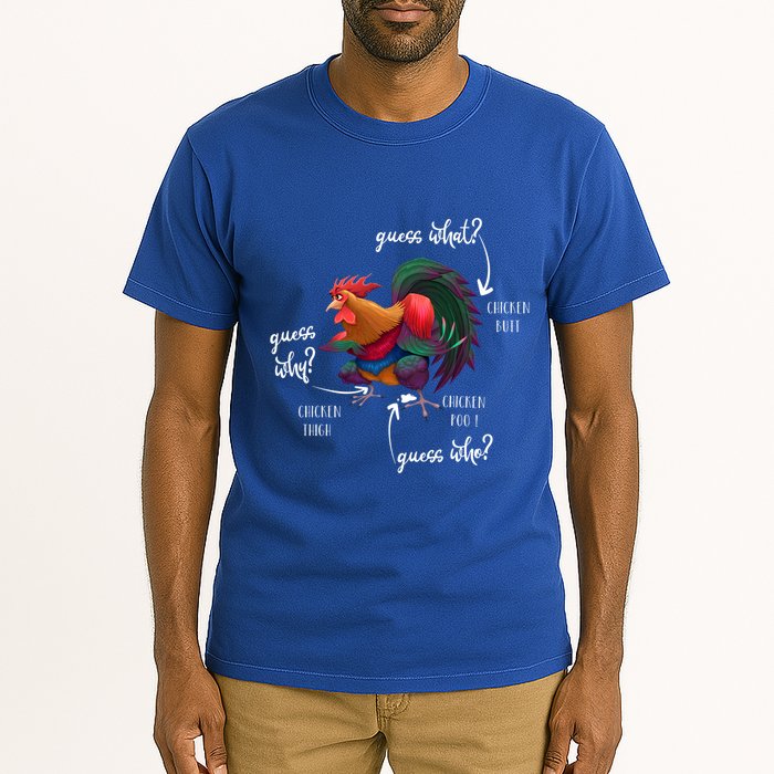 Guess What Chicken Butt Guess Why Chicke Thigh Guess Who Poo Gift Tall T-Shirt