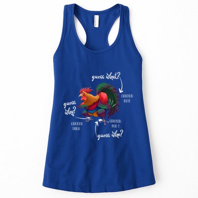 Guess What Chicken Butt Guess Why Chicke Thigh Guess Who Poo Gift Womens Tank Top