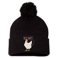 Guess What Chicken Butt Pom Pom 12in Knit Beanie