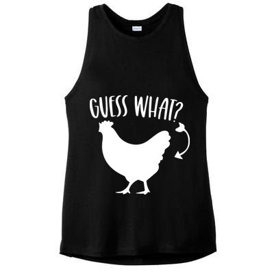 Guess What Chicken Butt Funny Rhyme Song Chicken Lovers Ladies PosiCharge Tri-Blend Wicking Tank