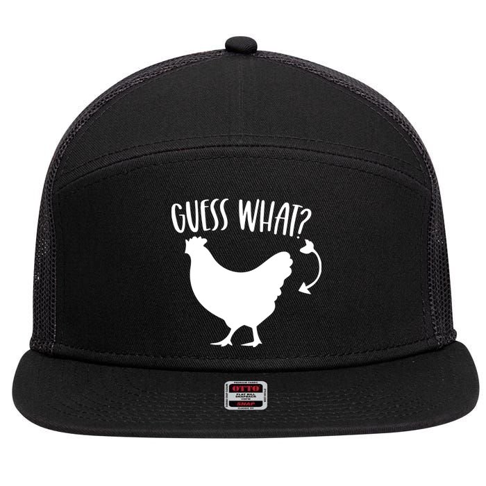 Guess What Chicken Butt Funny Rhyme Song Chicken Lovers 7 Panel Mesh Trucker Snapback Hat