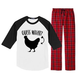 Guess What Chicken Butt Funny Rhyme Song Chicken Lovers Raglan Sleeve Pajama Set