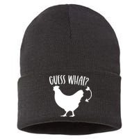 Guess What Chicken Butt Funny Rhyme Song Chicken Lovers Sustainable Knit Beanie