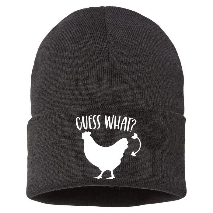 Guess What Chicken Butt Funny Rhyme Song Chicken Lovers Sustainable Knit Beanie
