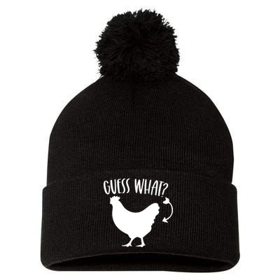 Guess What Chicken Butt Funny Rhyme Song Chicken Lovers Pom Pom 12in Knit Beanie