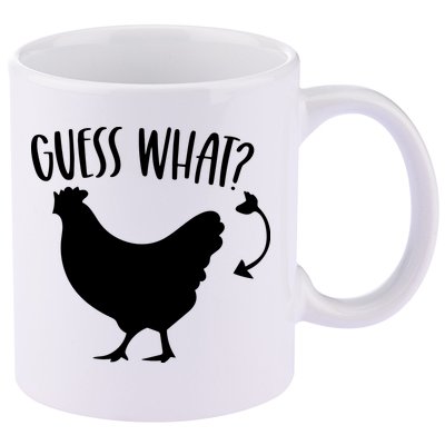 Guess What Chicken Butt Funny Rhyme Song Chicken Lovers 11oz C Handle Ceramic Mug