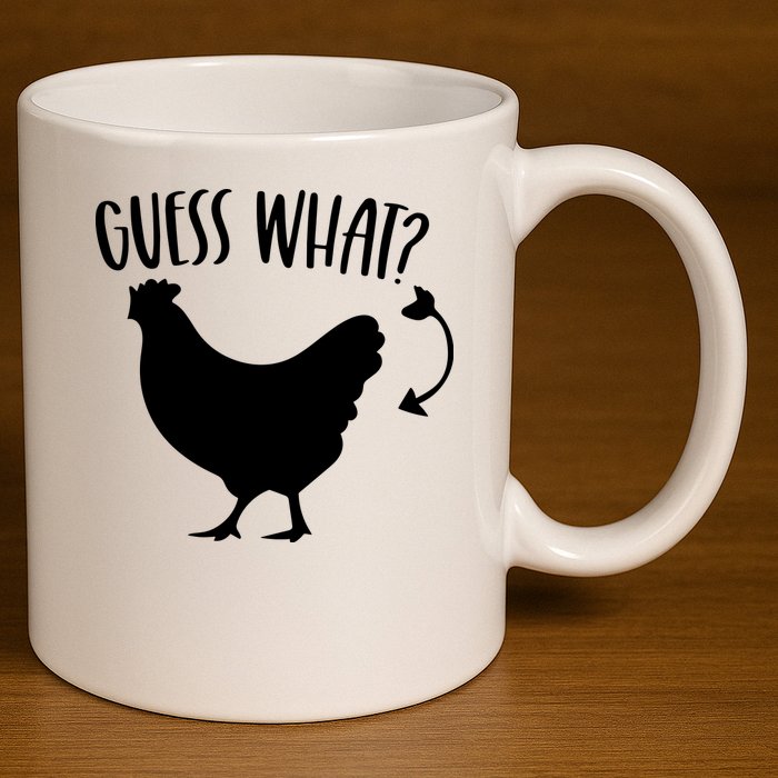 Guess What Chicken Butt Funny Rhyme Song Chicken Lovers 11oz C Handle Ceramic Mug