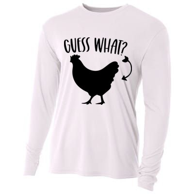 Guess What Chicken Butt Funny Rhyme Song Chicken Lovers Cooling Performance Long Sleeve Crew