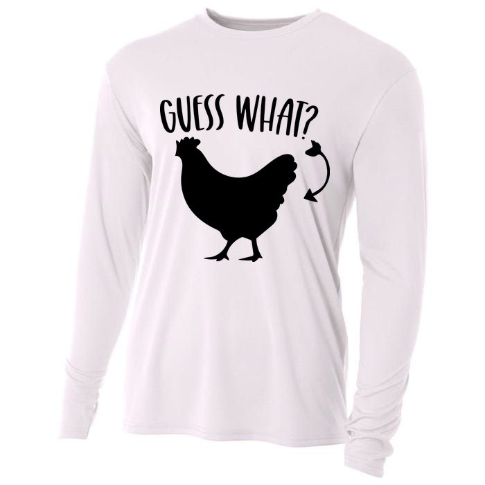 Guess What Chicken Butt Funny Rhyme Song Chicken Lovers Cooling Performance Long Sleeve Crew