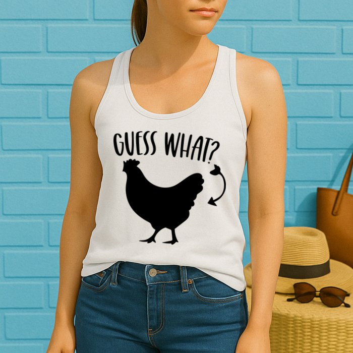 Guess What Chicken Butt Funny Rhyme Song Chicken Lovers Womens Tank Top