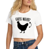 Guess What Chicken Butt Funny Rhyme Song Chicken Lovers Crop Top