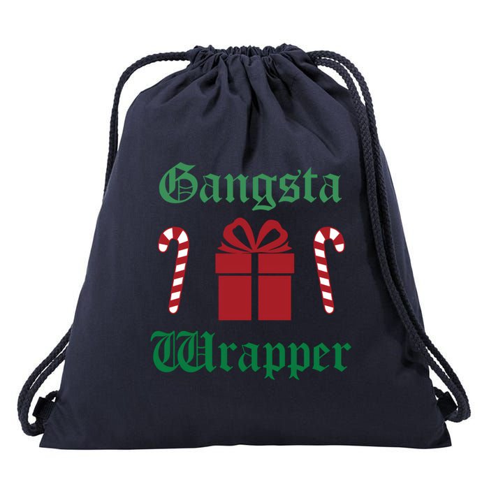 Gangsta Wrapper Christmas Drawstring Bag