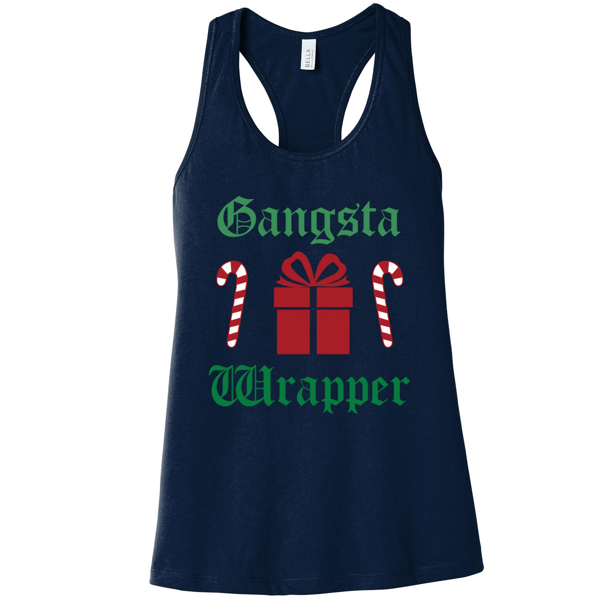 Gangsta Wrapper Christmas Womens Tank Top