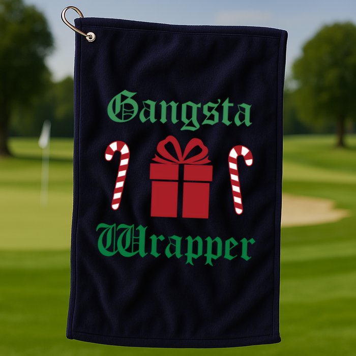 Gangsta Wrapper Christmas Golf Towel