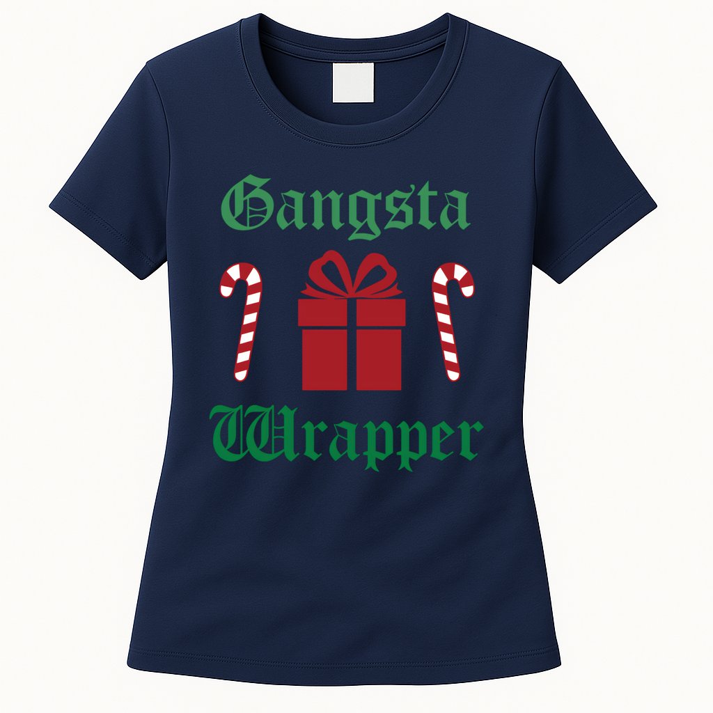 Gangsta Wrapper Christmas Womens T-Shirt