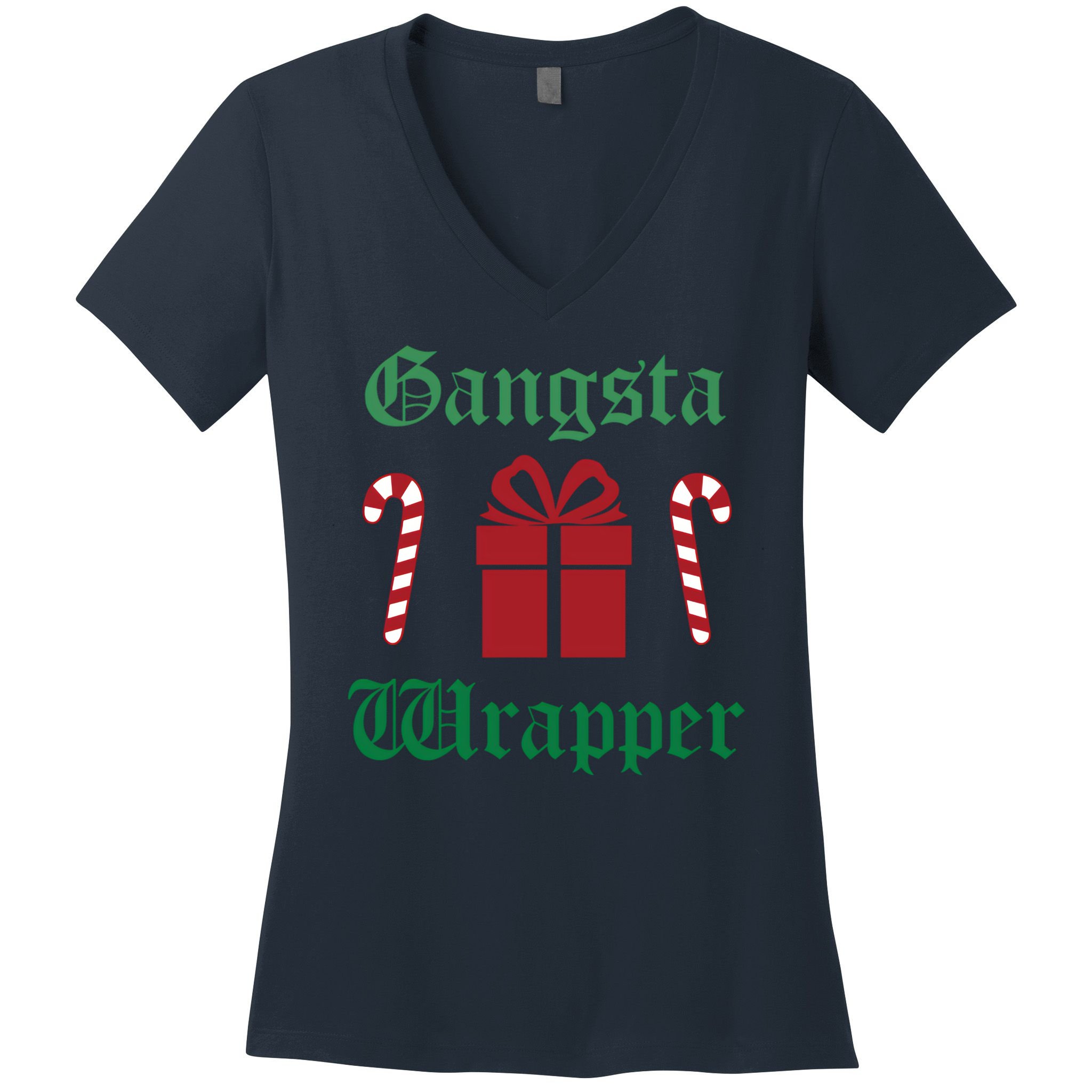 Gangsta Wrapper Christmas Women's V-Neck T-Shirt