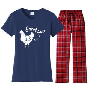 Guess What Chicken Butt Shirts Women's Flannel Pajama Set