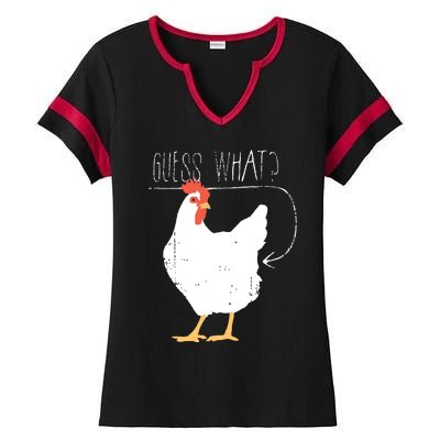 Guess What Chicken Butt Ladies Halftime Notch Neck Tee