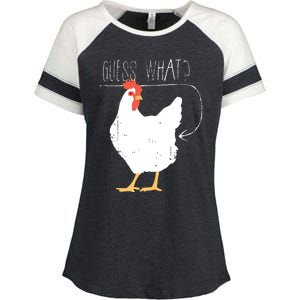 Guess What Chicken Butt Enza Ladies Jersey Colorblock Tee